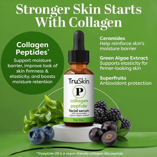 Close-up of TruSkin serum drop applying to clean skin