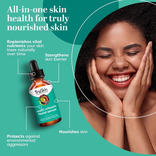 Dropper pours ultralight TruSkin serum for fast absorption