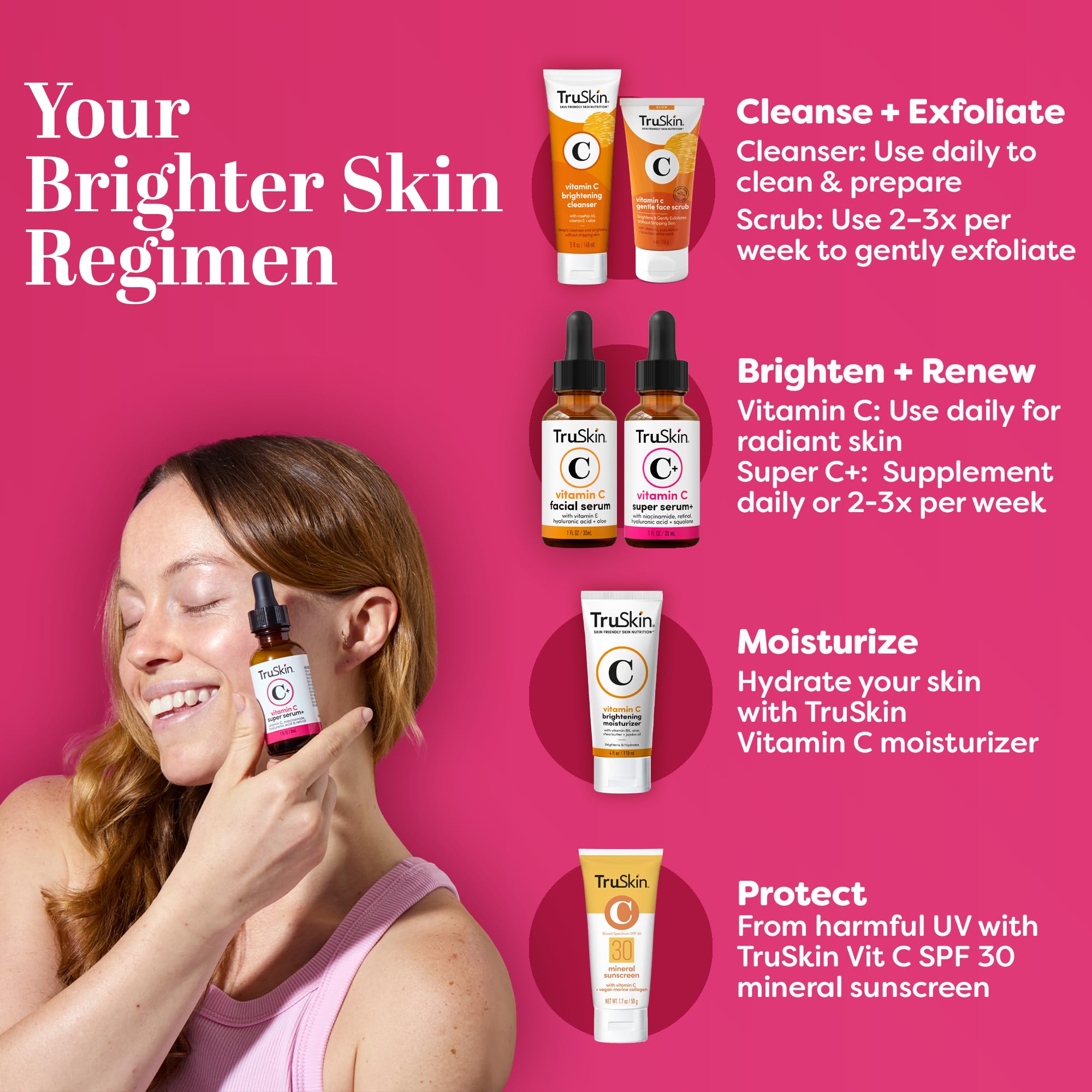 TruSkin serum texture closeup showing lightweight, fast-absorbing formula