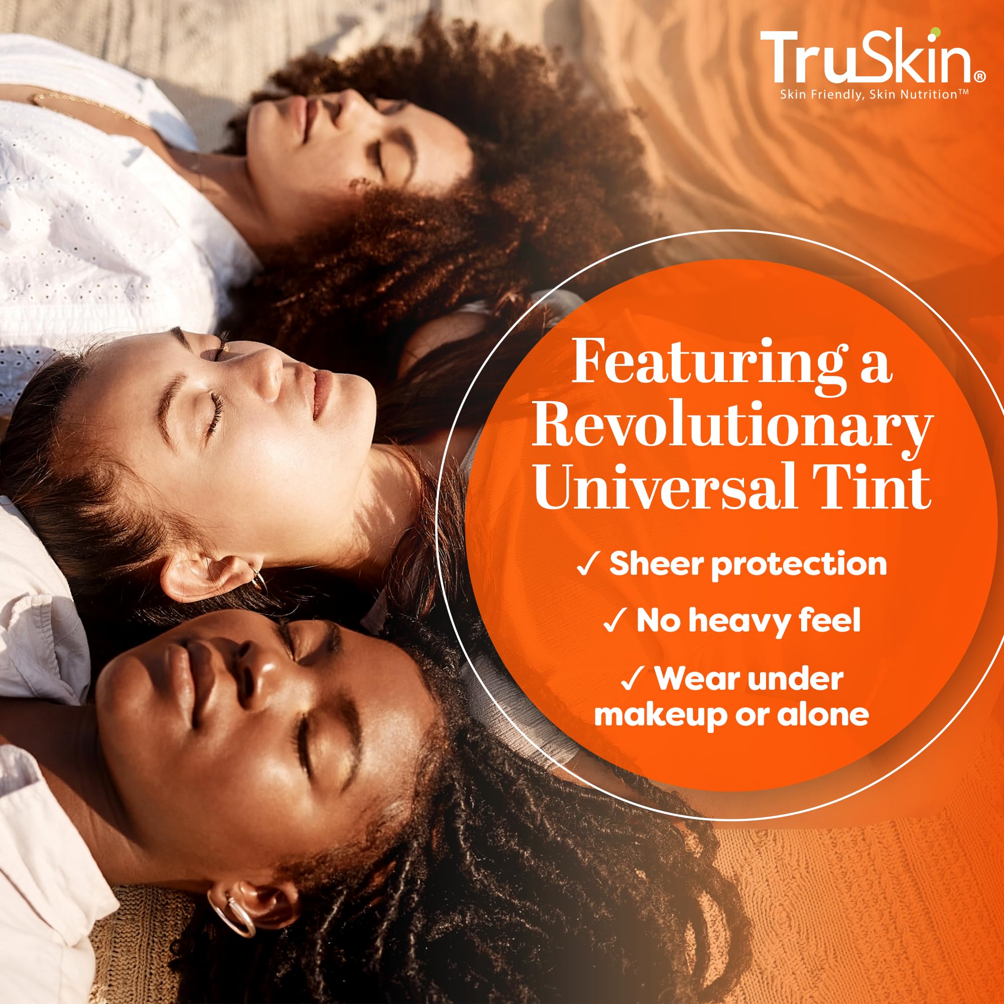 TruSkin Sunscreen Serum zinc oxide finish for a non-greasy look