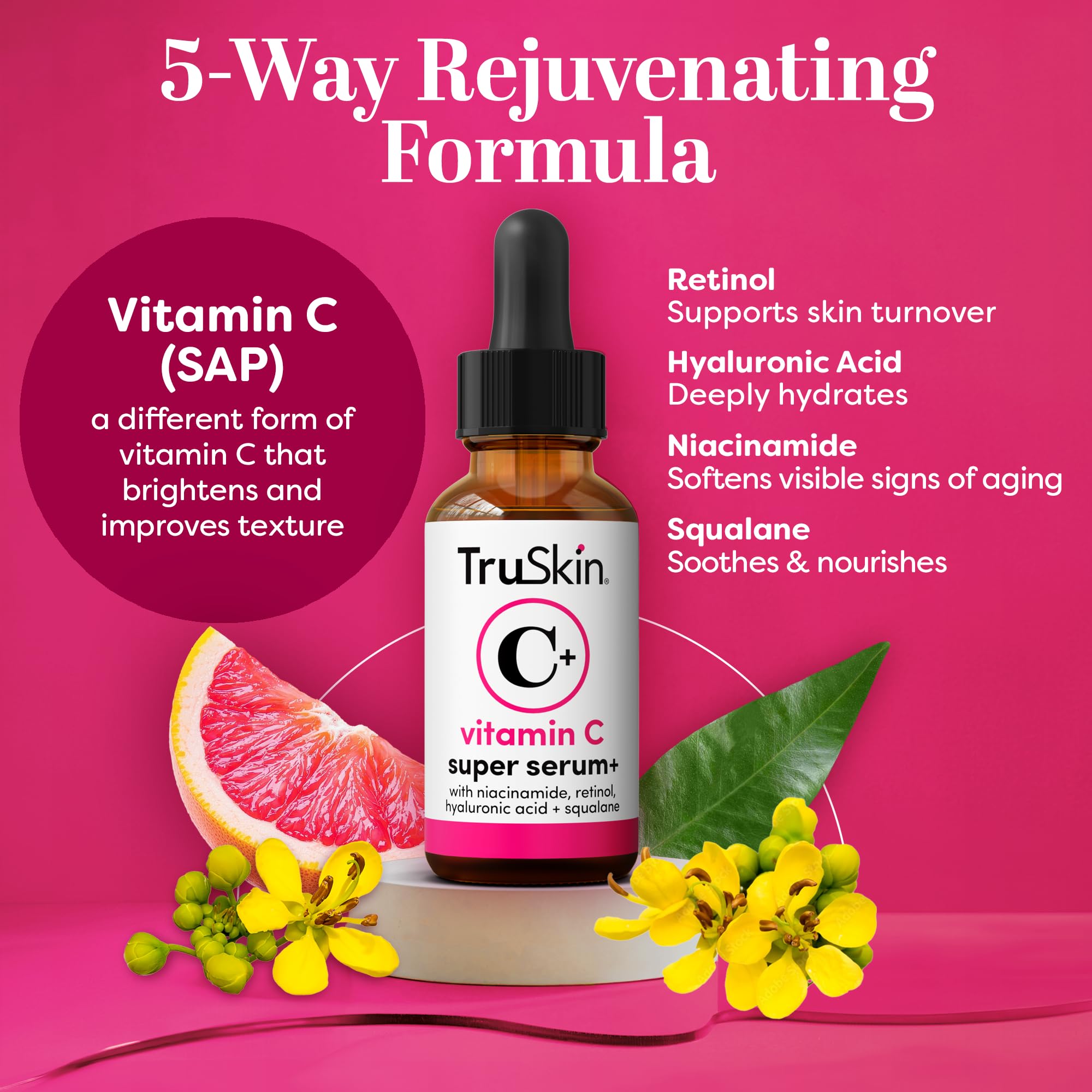 TruSkin Vitamin C Super Serum texture swatch hints at smoother skin and even tone