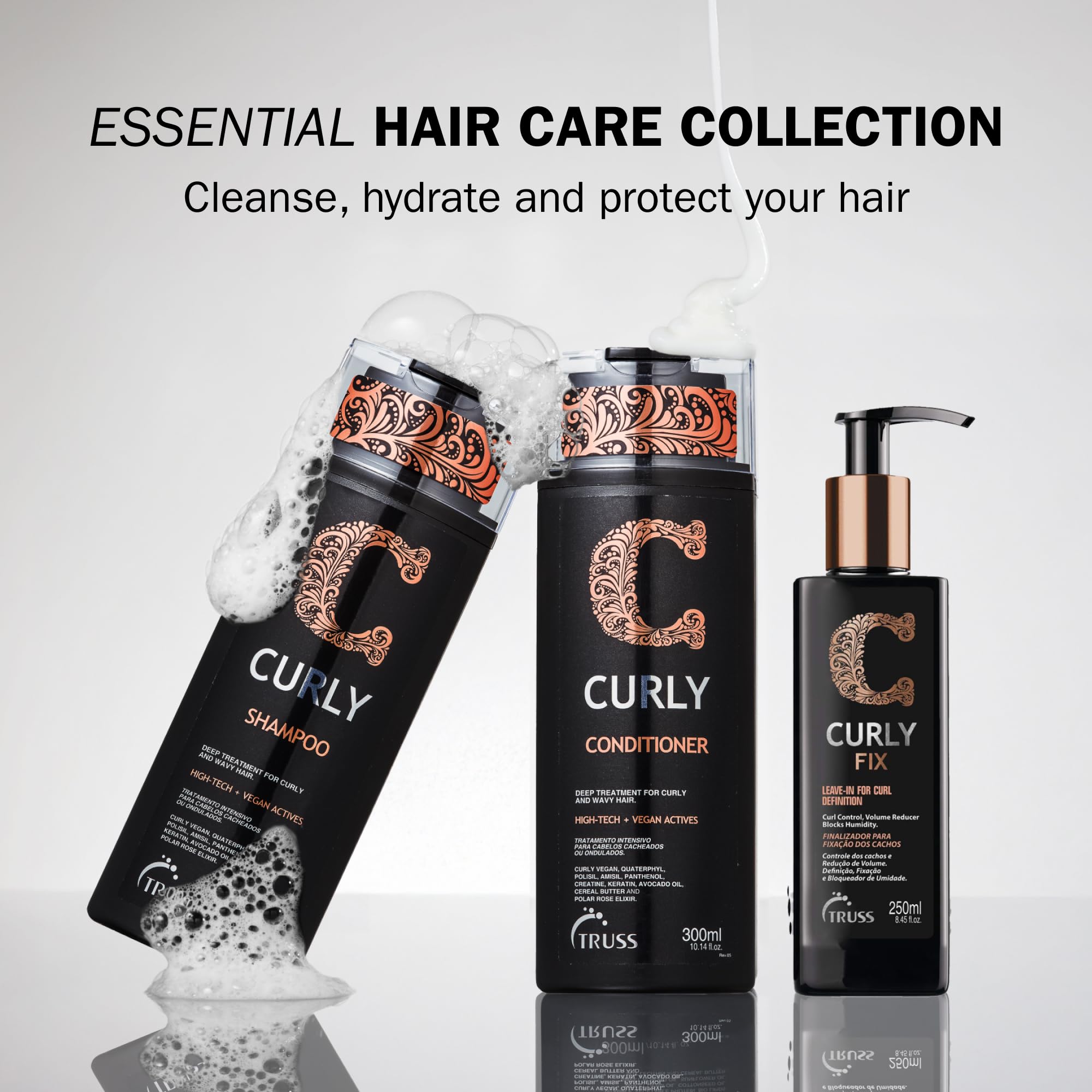 TRUSS Curly Fix-treated curls appear shiny and healthy.