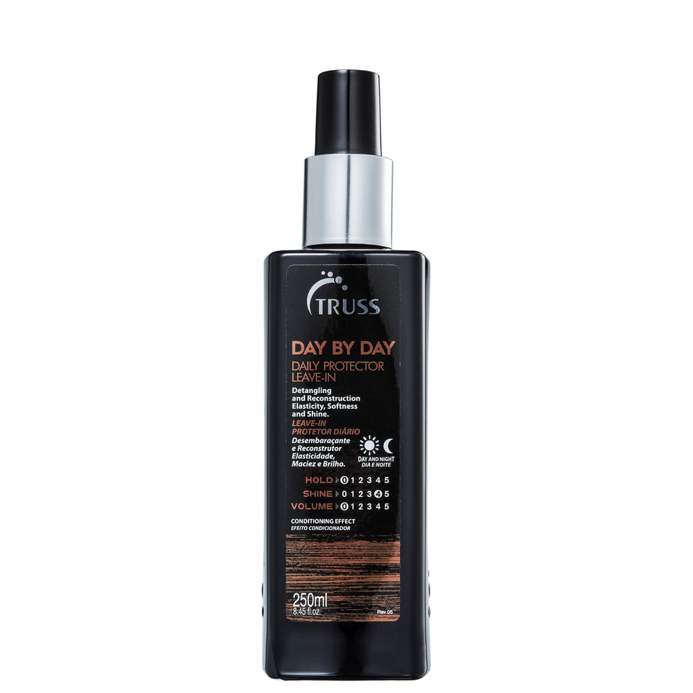 TRUSS Day by Day Leave-In bottle showing a lightweight detangler for daily hydration