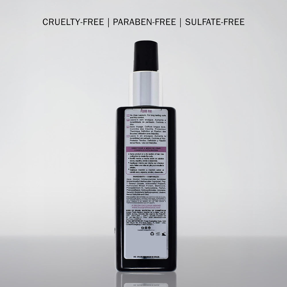 TRUSS Fluid Fix fast-drying leave-in mist speeds up styling.