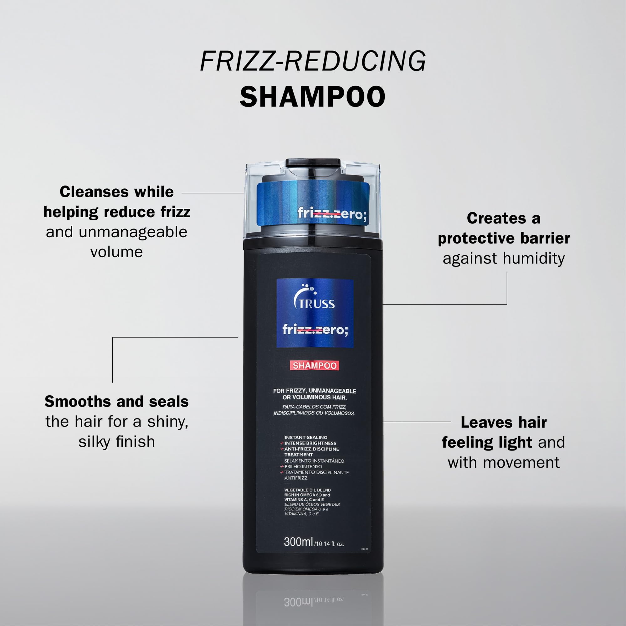 TRUSS Frizz Zero Shampoo creamy lather ready to cleanse gently