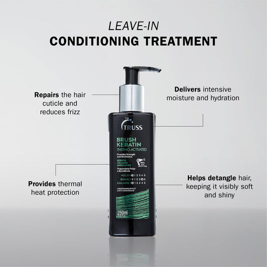 TRUSS Keratin Hair Treatment dispense pump for easy, mess-free application