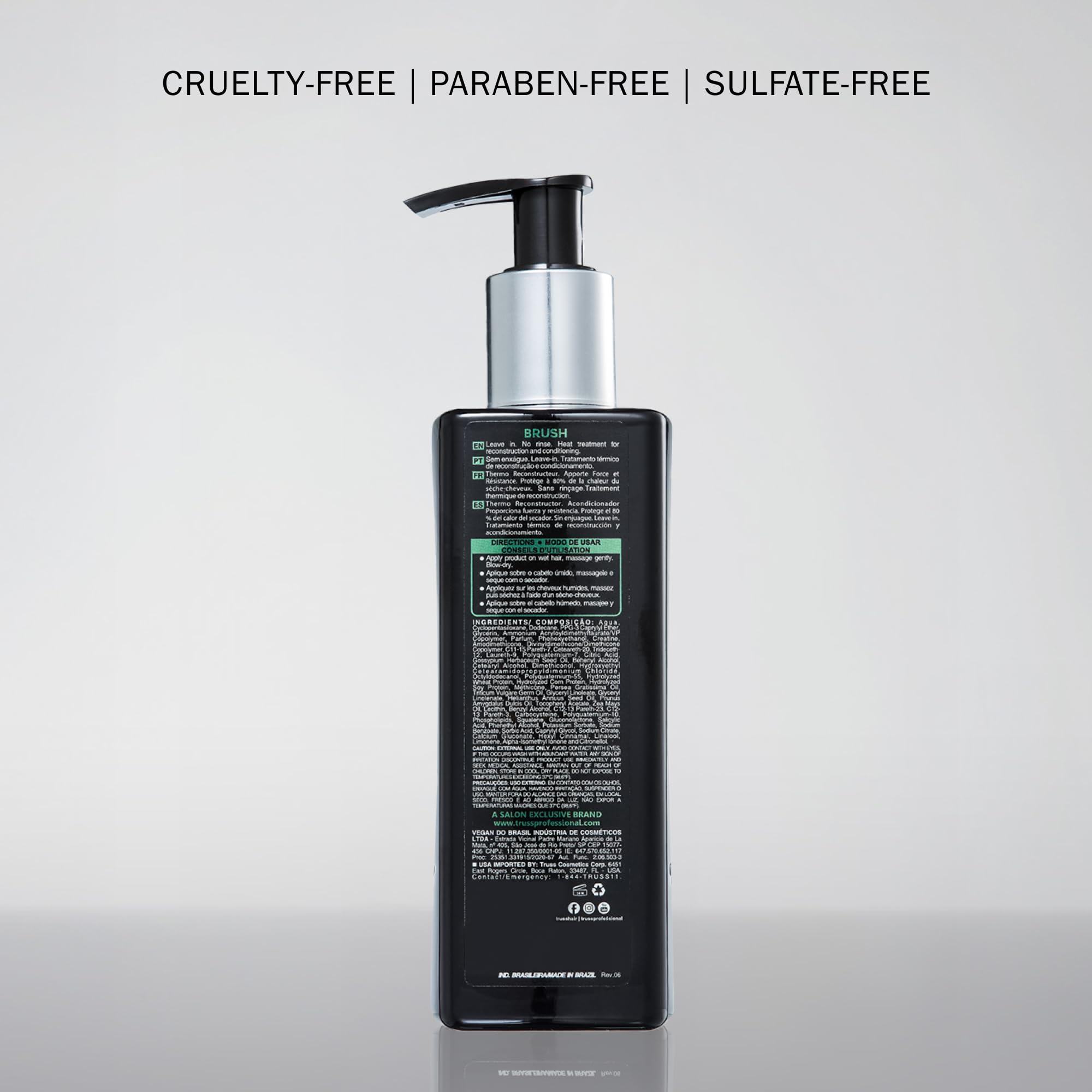 Close-up of TRUSS Keratin Hair Treatment ingredients: keratin and amino acids