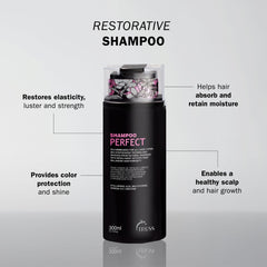 TRUSS Moisturizing Shampoo with hyaluronic acid boosts hydration and elasticity.