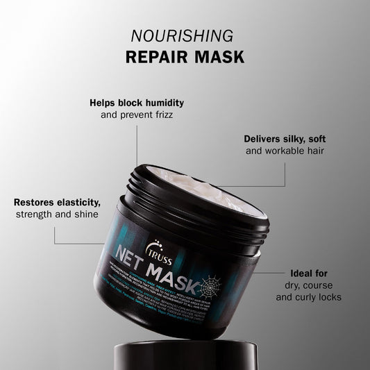TRUSS Net Deep Conditioning Hair Mask ingredients panel with keratin and panthenol