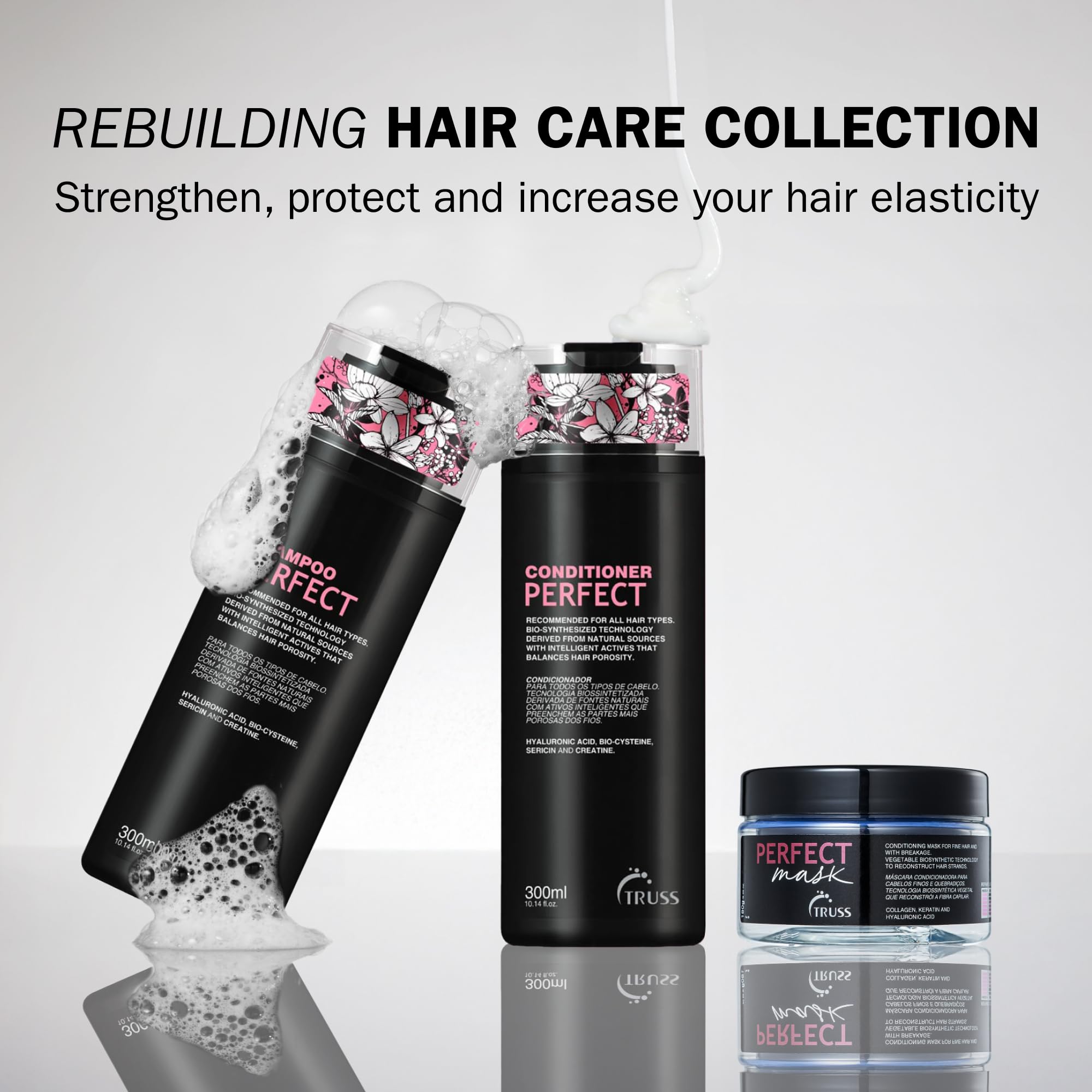 TRUSS Perfect Hair Conditioner hands applying product for even coverage.