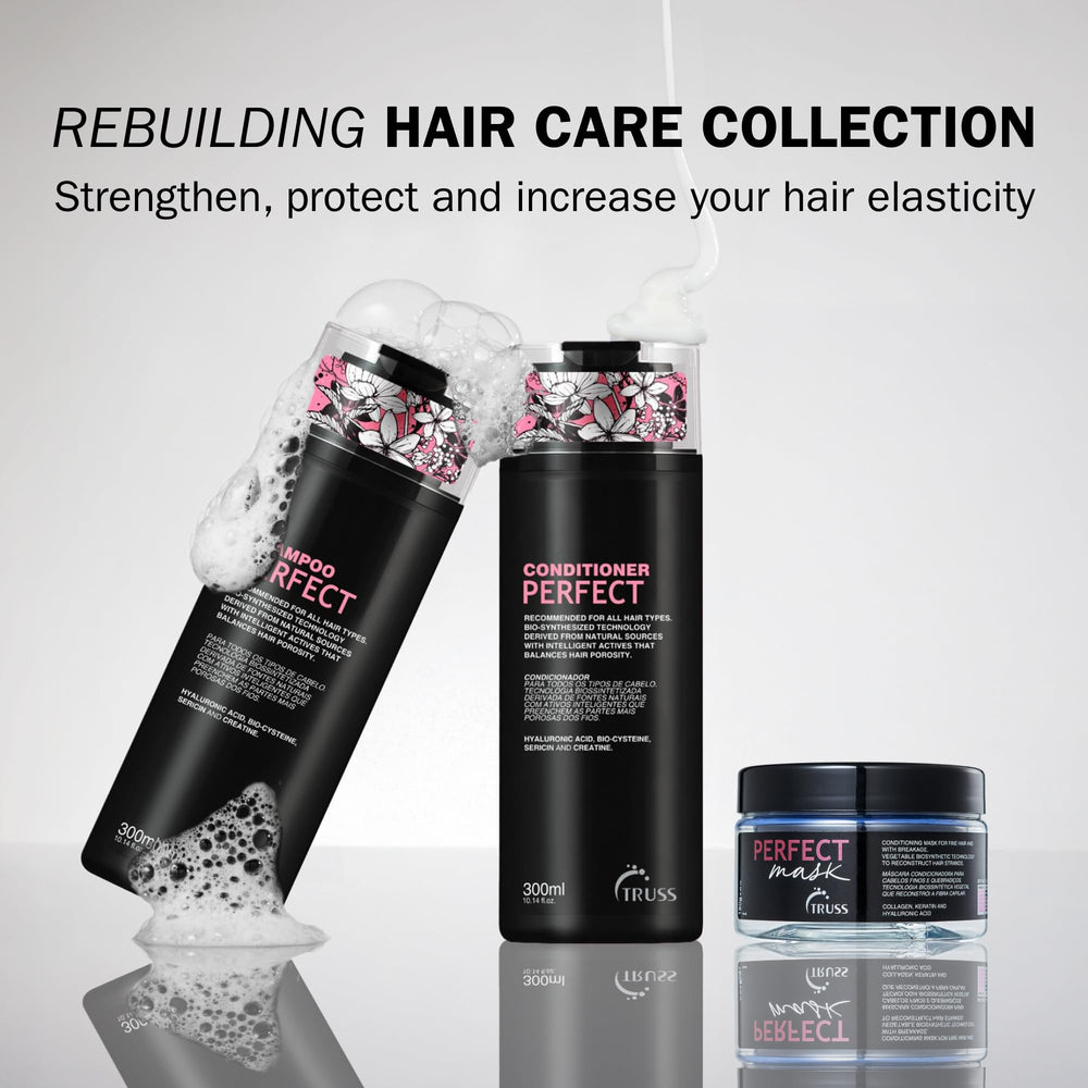 TRUSS Perfect Hair Conditioner hands applying product for even coverage.