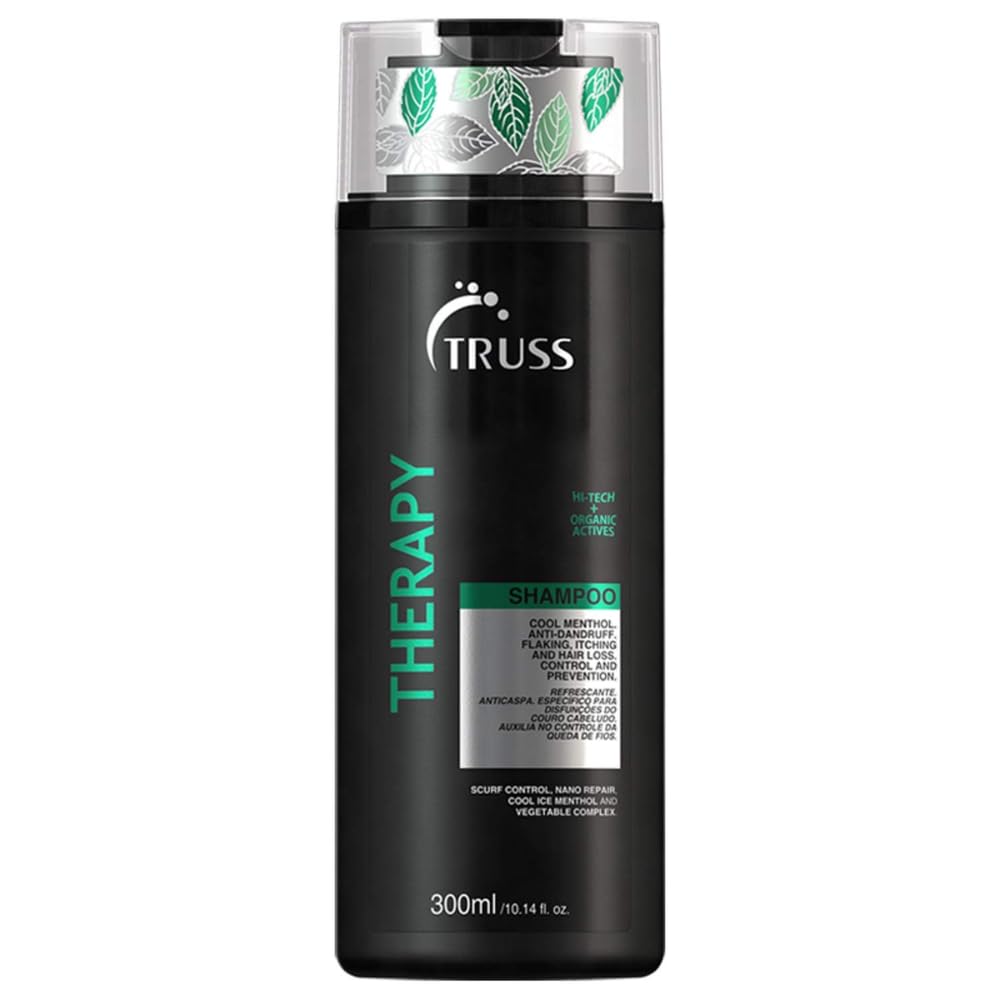 TRUSS Therapy bottle on shelf showing refreshed scalp