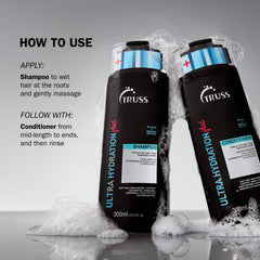 TRUSS Ultra Hydration ends application on damp hair for smoother strands