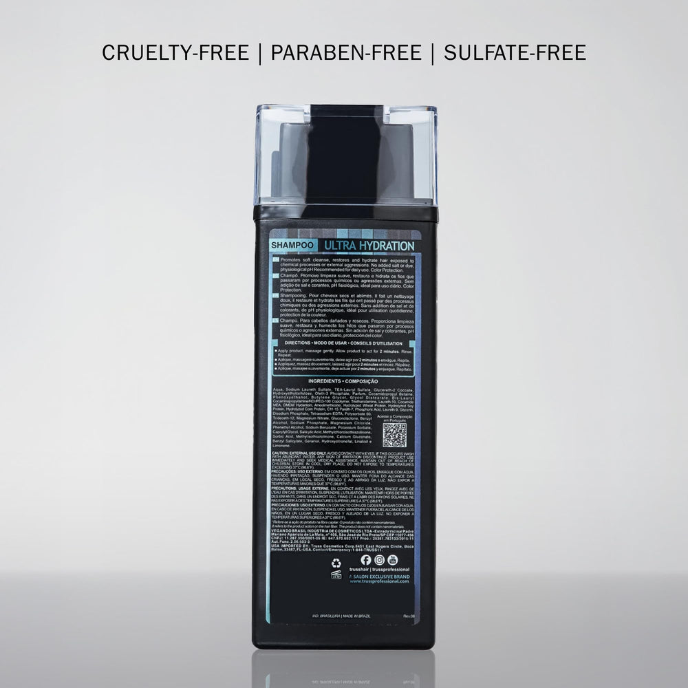 TRUSS Ultra Hydration shampoo color-safe icon indicating protection of color-treated hair.