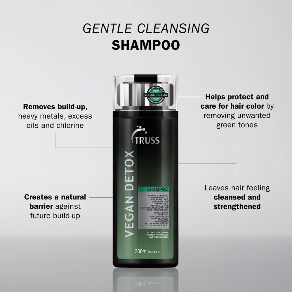 TRUSS Vegan Metal Detox Shampoo lather closeup highlighting clarifying power