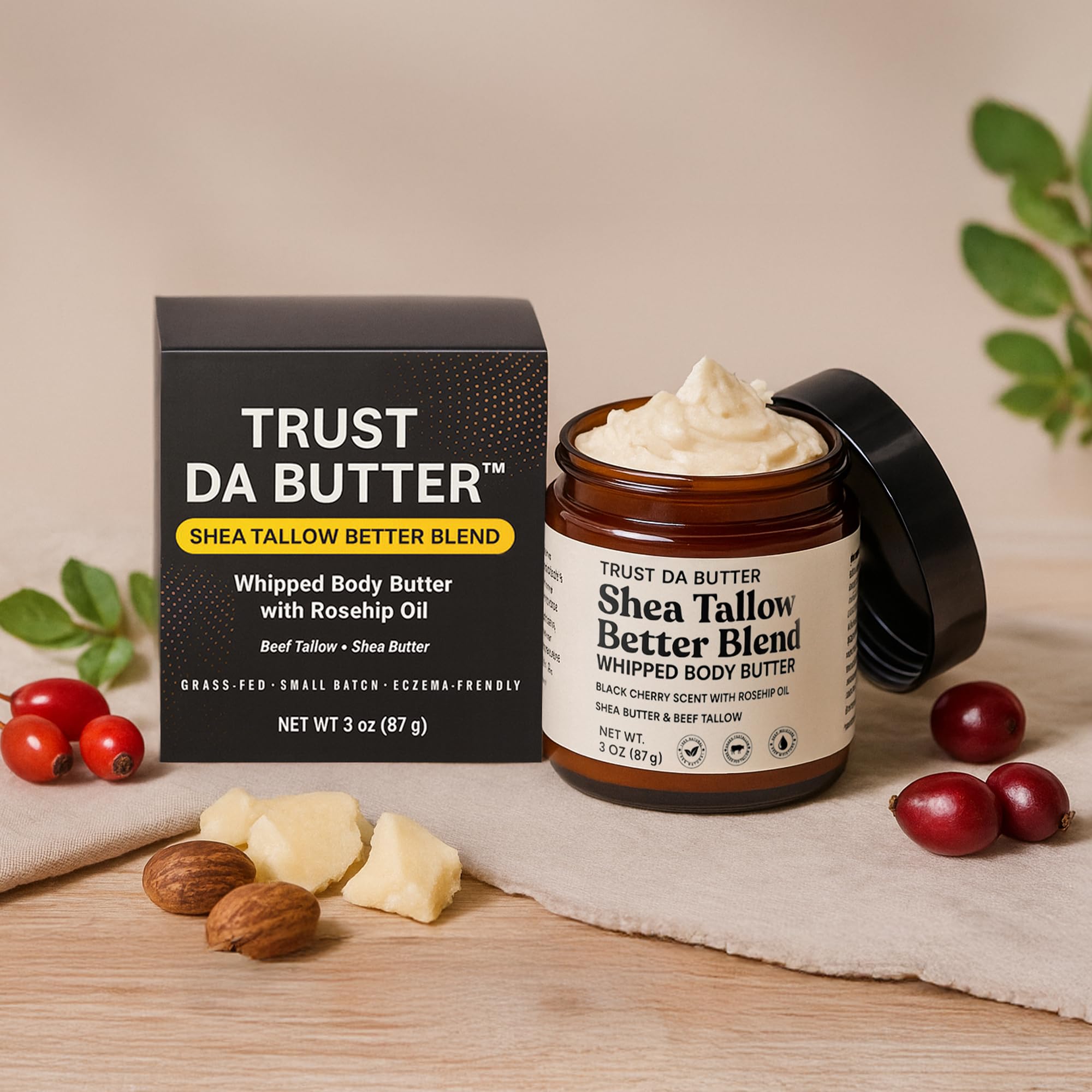 Close-up of airy whipped texture from Trust Da Butter on skin