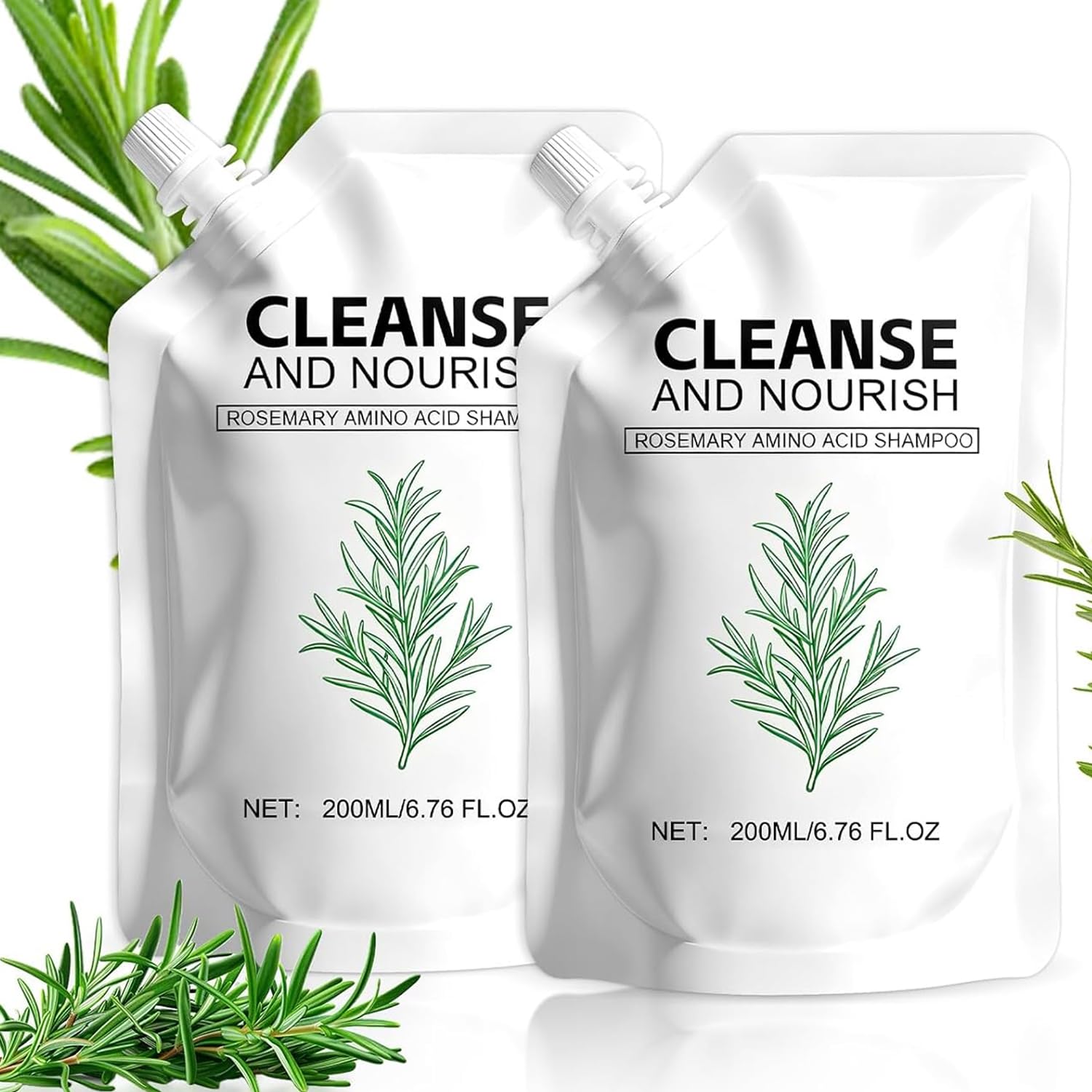 TRWLCFF Rosemary Amino Acid Shampoo bottle front highlights natural nourishment for thinning hair
