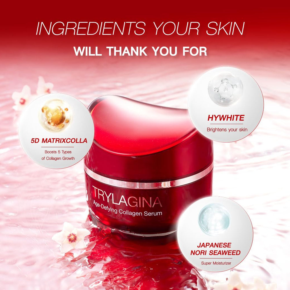 Close-up of Trylagina 12X serum providing hydration and glow
