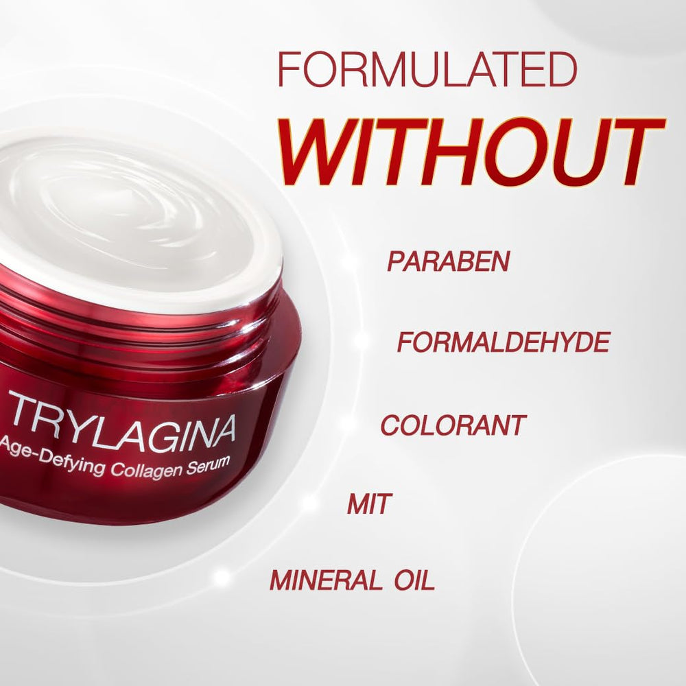 Label detail of Trylagina 12X ingredients highlighting collagen support