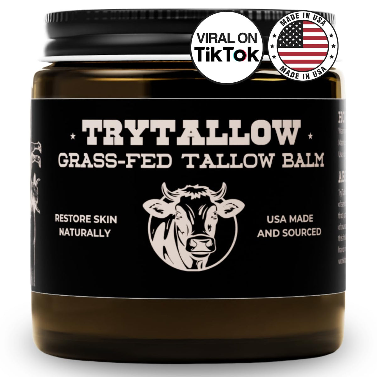 TryTallow OG Balm jar-front image shows rich hydration for dry skin.