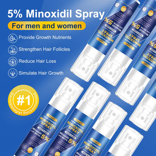 Trzsfr minoxidil spray applied to scalp for even distribution.