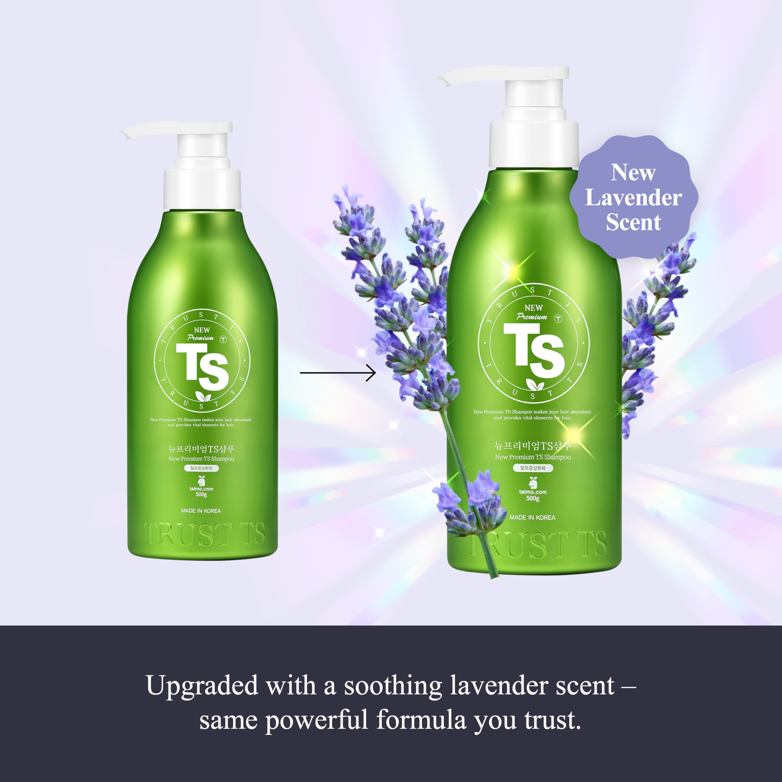 TS New Premium Shampoo scalp closeup highlighting biotin and niacinamide