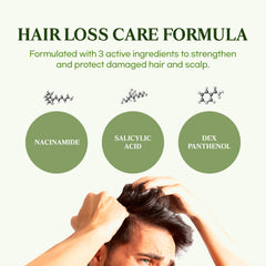 TS SHAMPOO applied to scalp shows gentle, soothing contact.