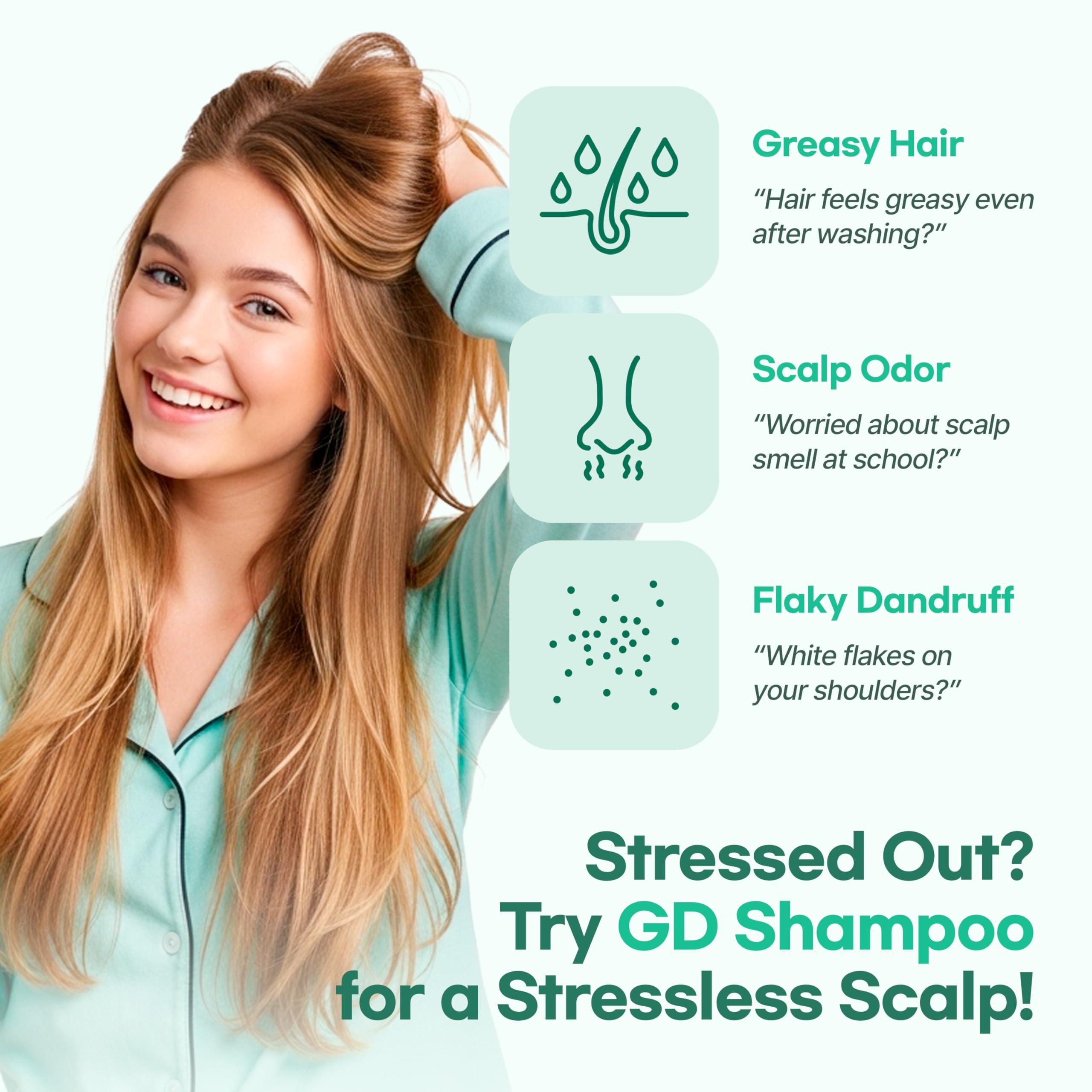 TS SHAMPOO label closeup highlighting probiotic formula for scalp balance