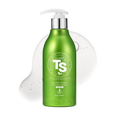 TS SHAMPOO Plus Biotin bottle pour for easy application and nourishment