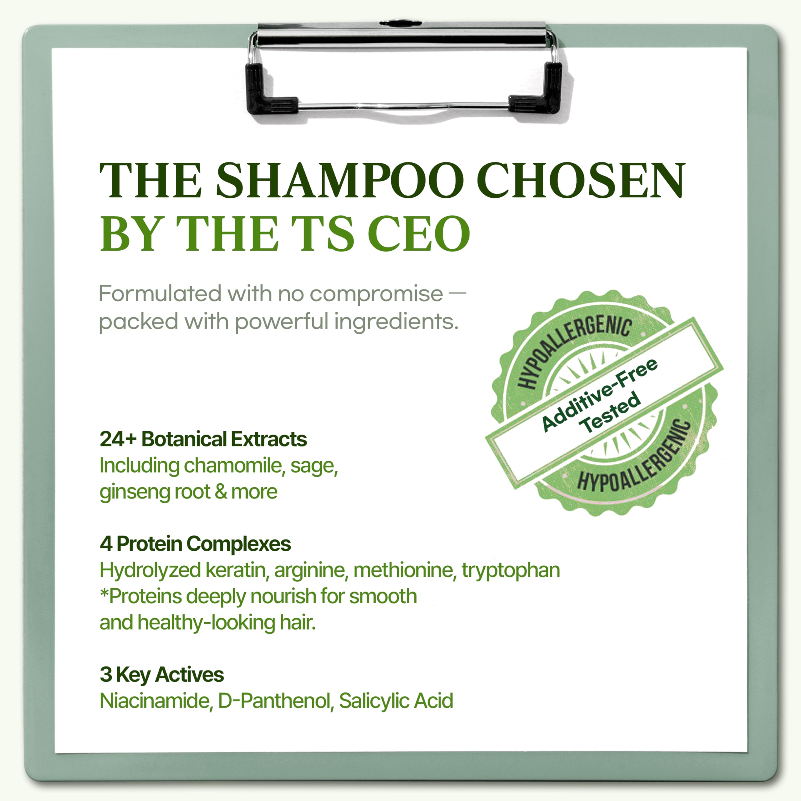 TS SHAMPOO soft, healthy-looking hair after wash.