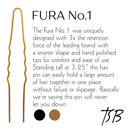 TSB Fura No.1 3.25-inch bronze hair pin supports elaborate styles.