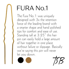 TSB Fura No.1 3.25-inch bronze hair pin supports elaborate styles.