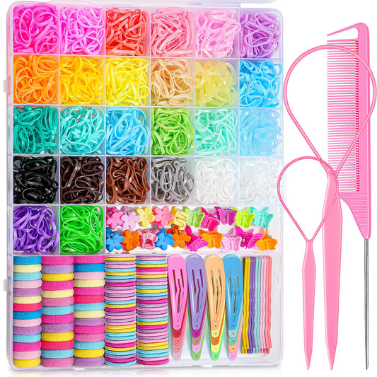 TsMADDTs elastic hair ties in 26 colors arranged for kids' gentle hold