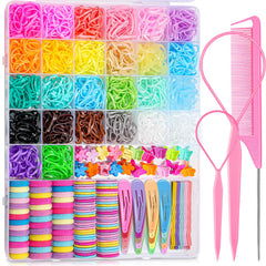 TsMADDTs elastic hair ties in 26 colors arranged for kids' gentle hold