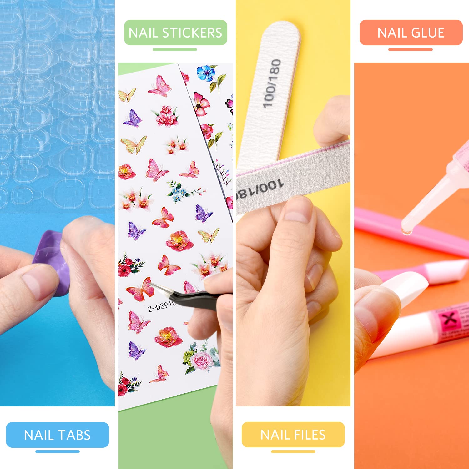 TsMADDTs short nails collection with natural-looking tips