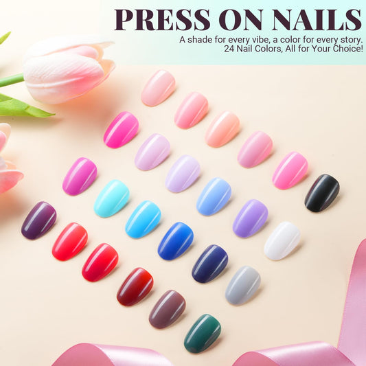 TsMADDTs short oval nails with glue deliver durable hold for versatile styles.