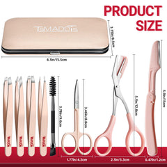 TsMADDTs pointed tweezers for precise brow plucking and control.