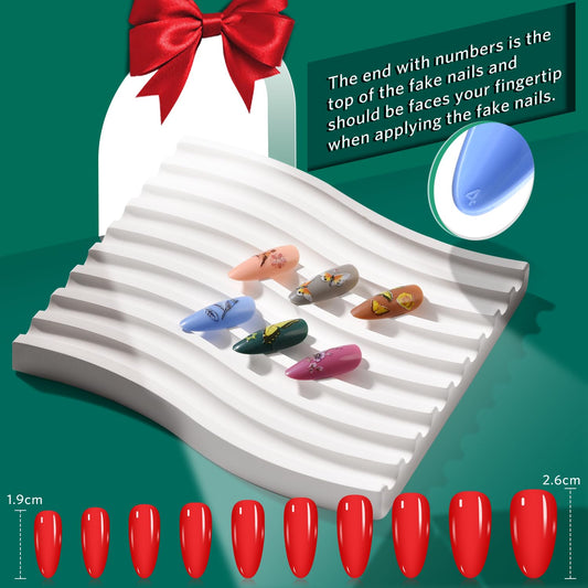 TsMADDTs almond nails with color variety and precise fit through numbered tips