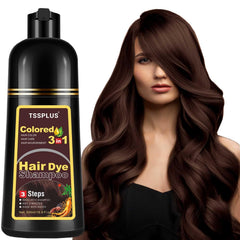 TSSPLUS 500ml hair coloring shampoo pack shot showing at-home color convenience.