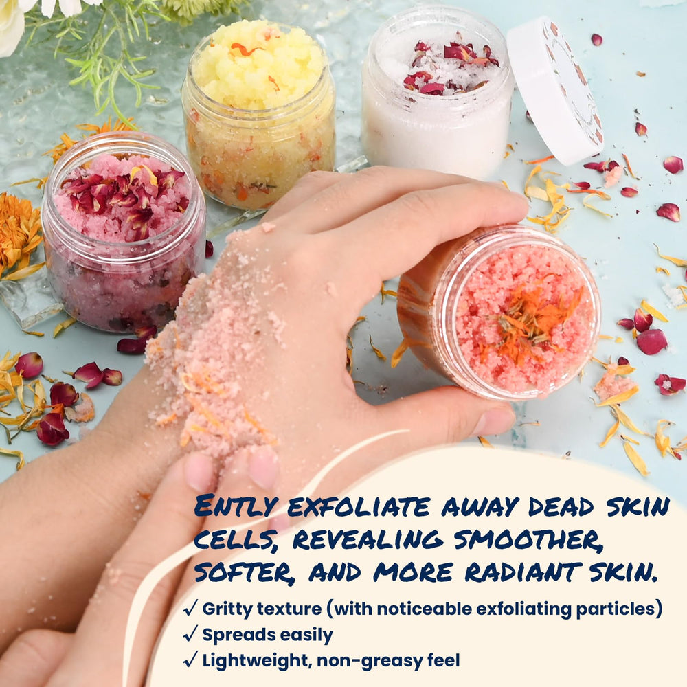 Gift box with dried flowers from TSVATE scrub kit, ideal for gifting.