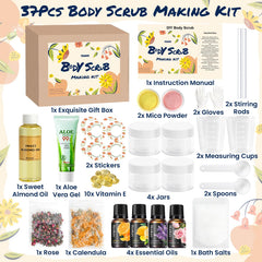 Inside TSVATE kit contents for customizing your own scrub.