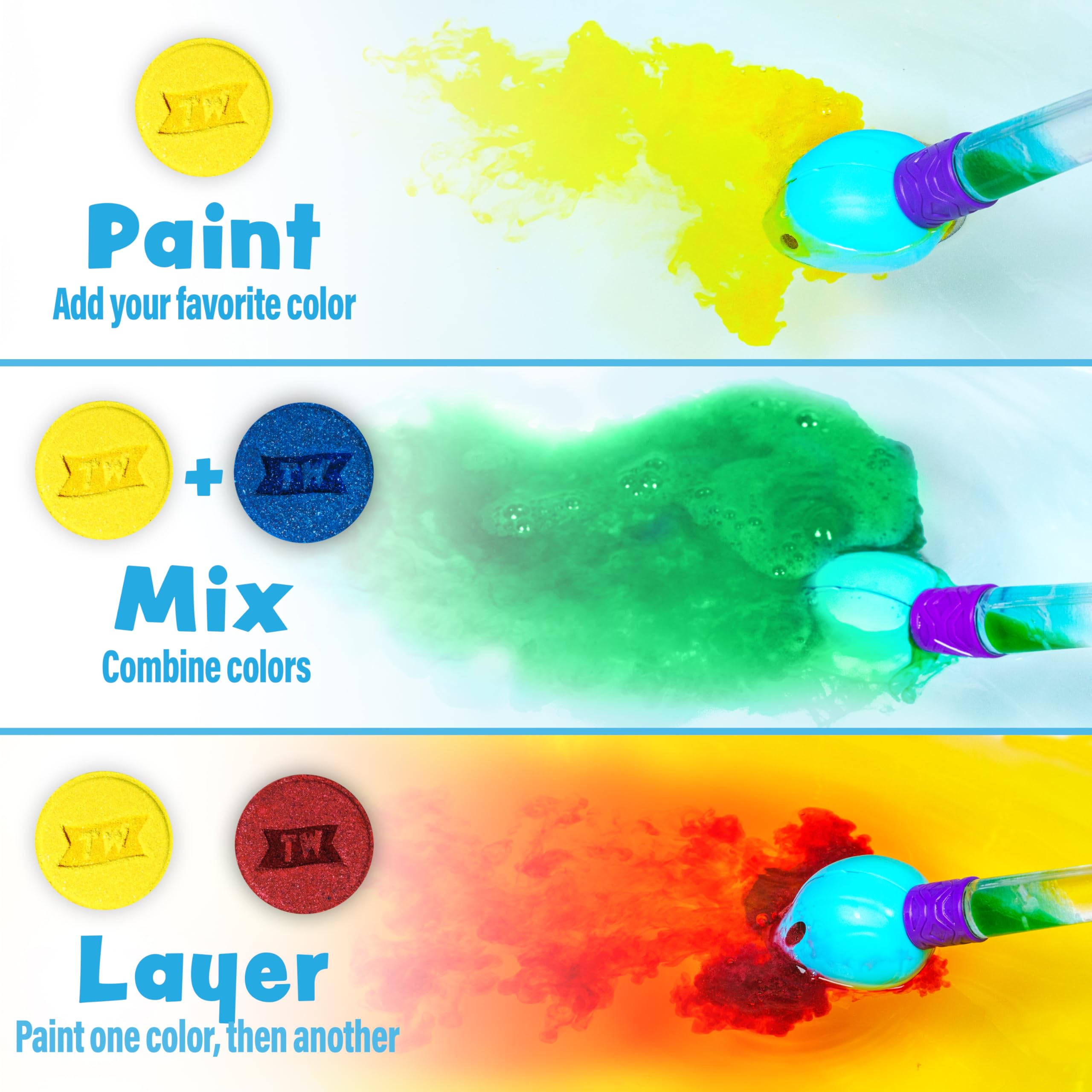 Tub Works Bath Color Brush water painting effect with vivid color streaks