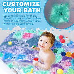 Tub Works Lil' Bursts rainbow colors create a candy-scented bath experience.