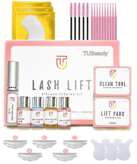 TUBeauty Lash Lift Kit packaging displaying all-in-one setup for professional perming