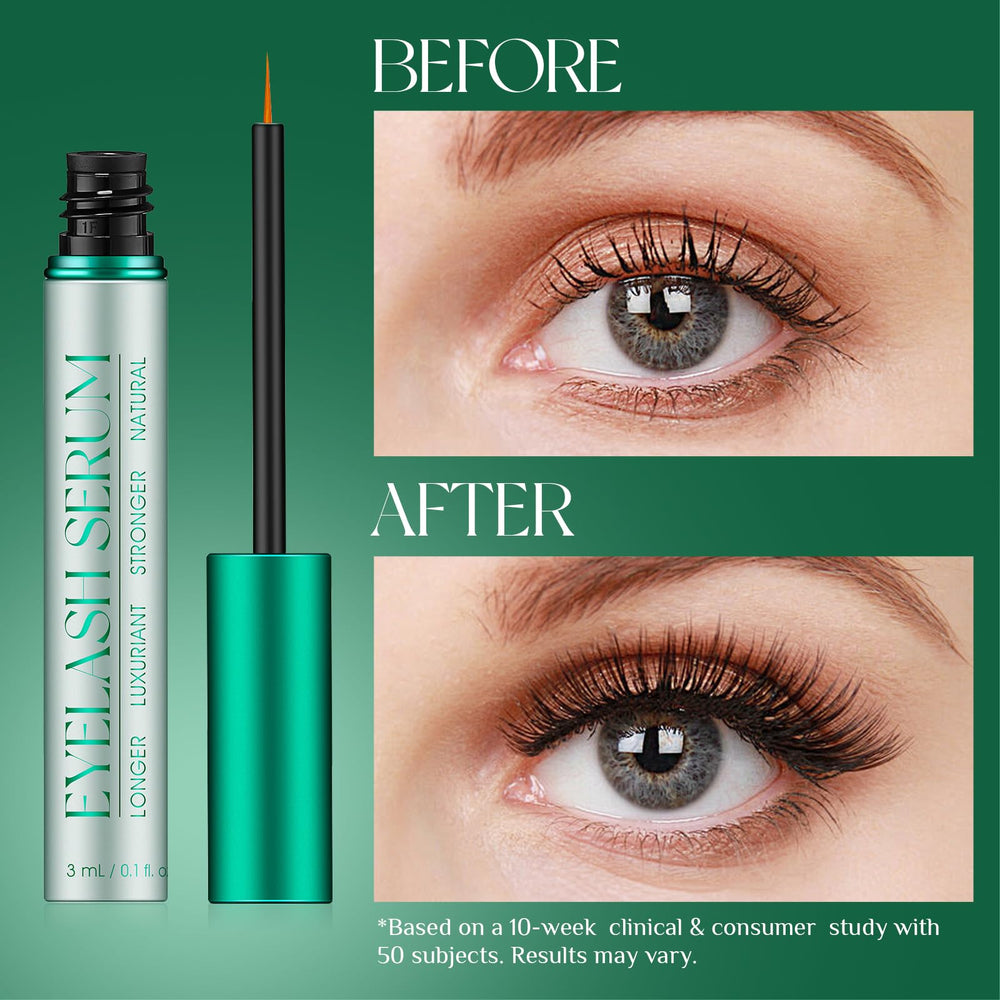 Ingredient graphic highlights grape seed and aloe vera for lash nourishment.