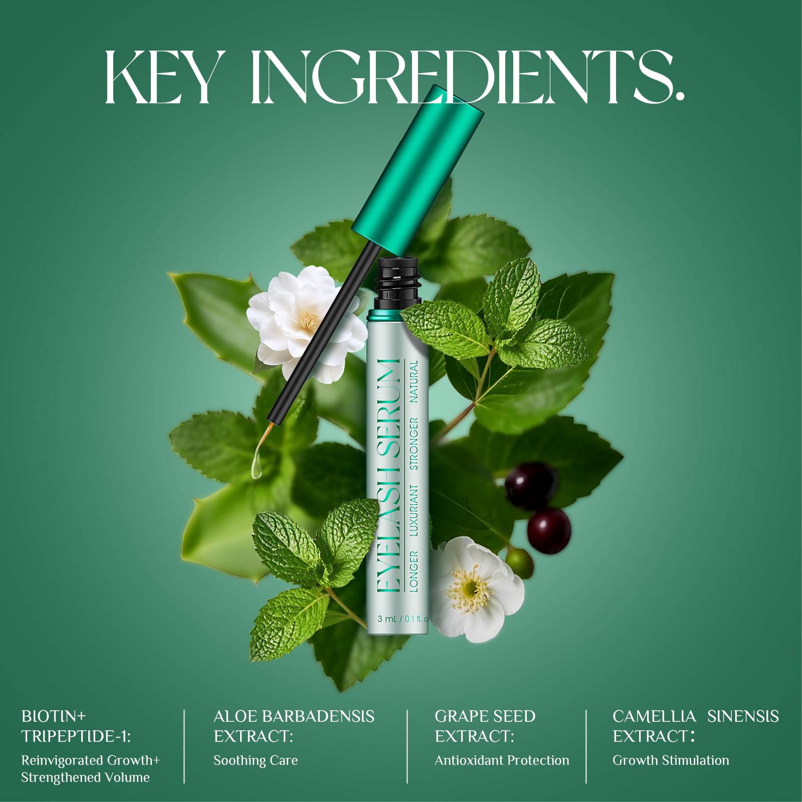 TUDPA Eyelash Serum ingredients label highlights vegan, cruelty-free formula