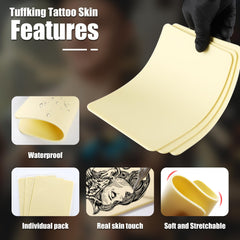 Tuffking silicone texture closeup on skin, smooth surface for clean lines