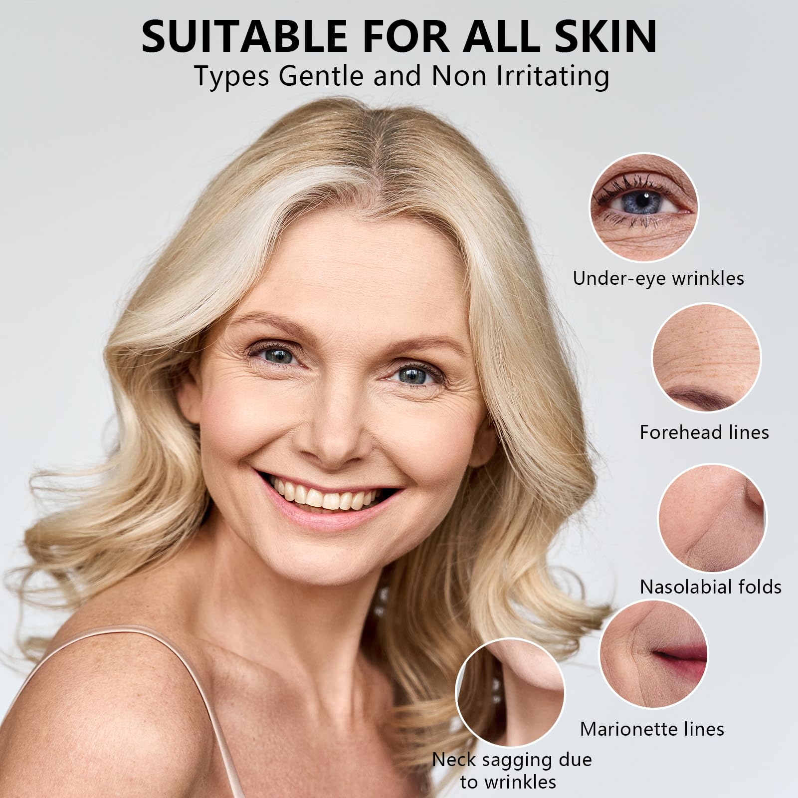TUJHG Vitamin C Retinol Serum texture swatch shows lightweight hydration without stickiness.
