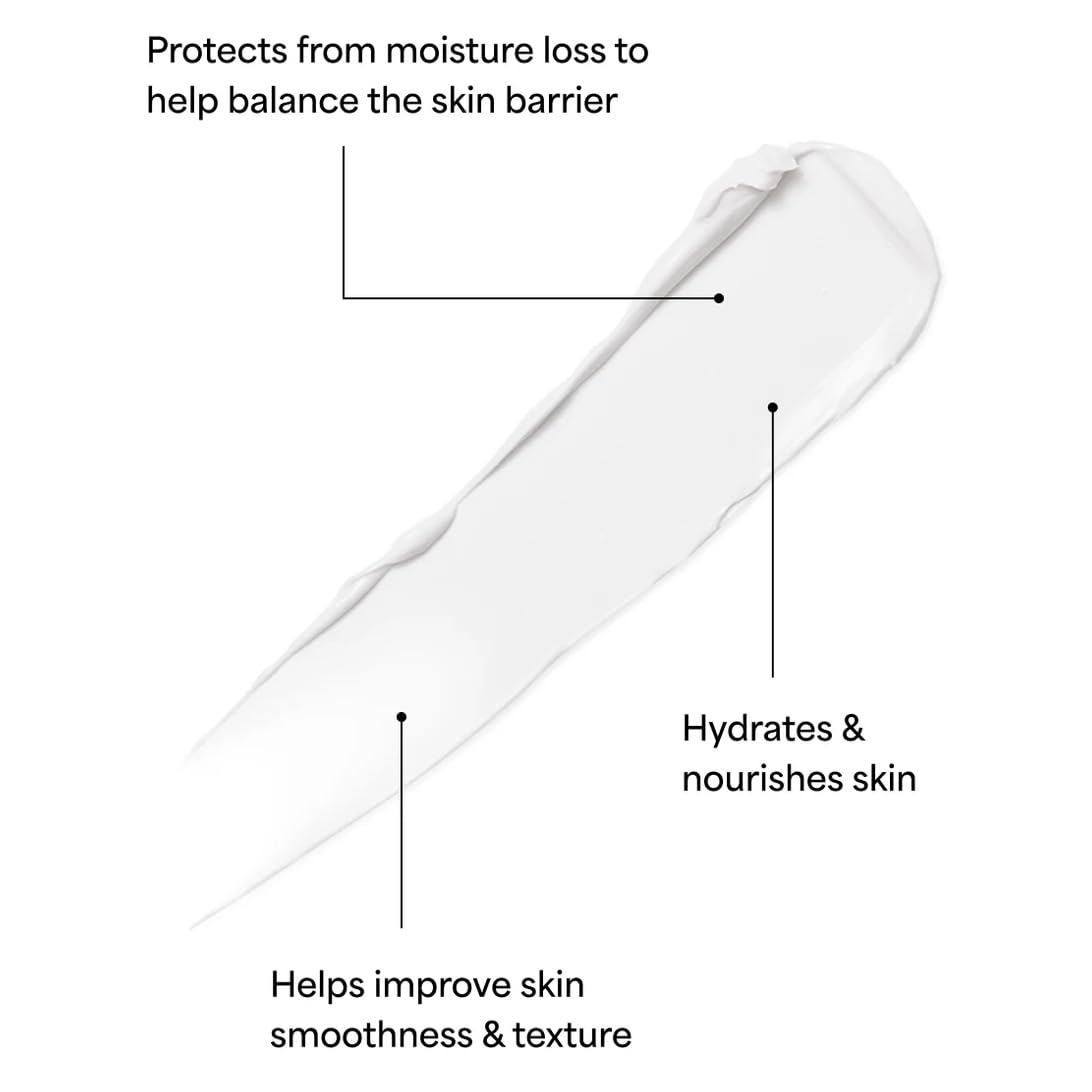 TULA Barrier Balance cream texture swatch illustrating rich, nourishing feel for dry skin comfort.