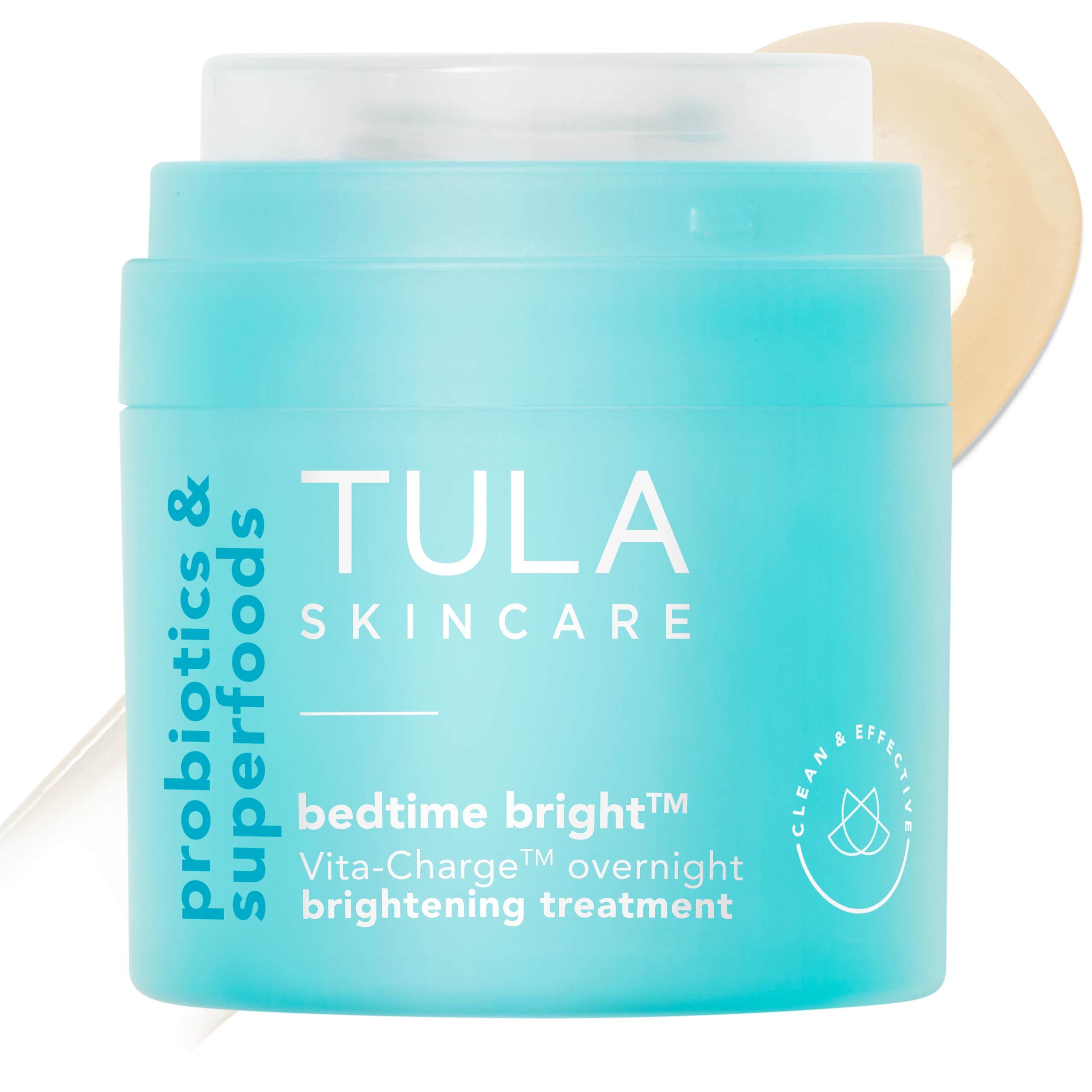 TULA Bedtime Bright Vita-Charge overnight treatment jar for brighter mornings.